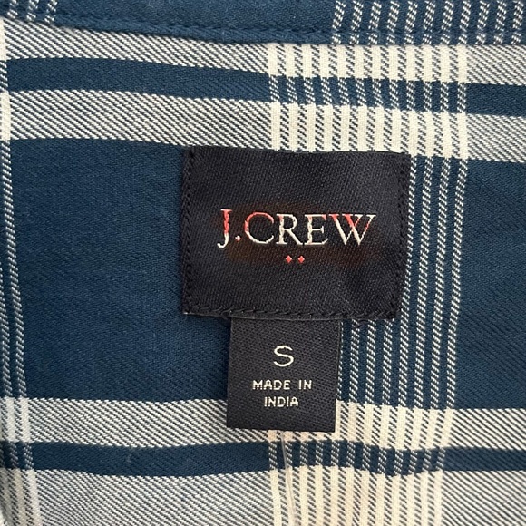 J. Crew Slim Blue Plaid Summer-weight Flannel - Picture 2 of 4